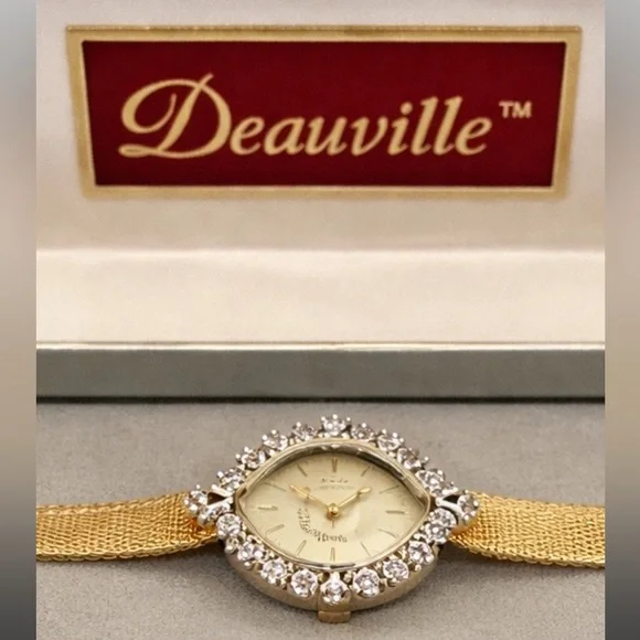 Deauville Gold-Tone Crystal Ladies Watch - Picture 3 of 10